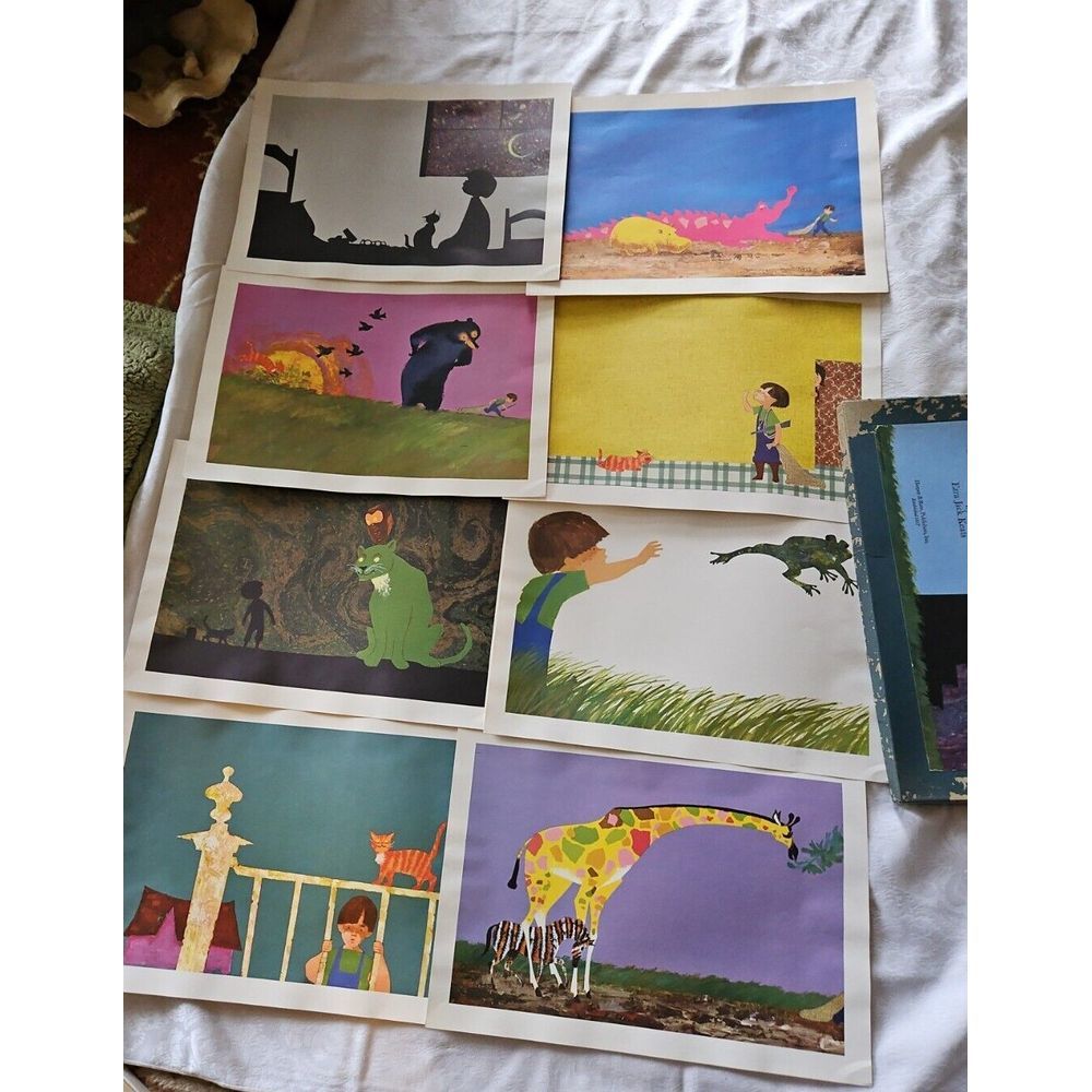 1965 ZOO, WHERE ARE YOU? 8 Print Set PORTFOLIO Ezra Jack Keats 19x13 ANIMALS